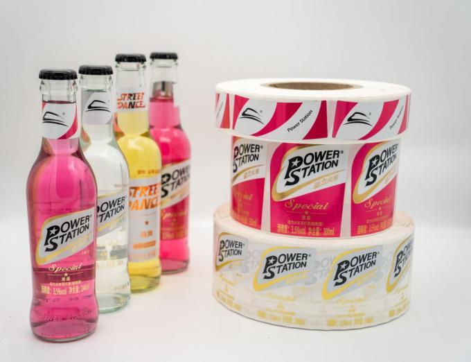 Logotipo personalizado Etiqueta de garrafa de bebidas Auto-aderente Papel de etiqueta de adesivos transparentes 6