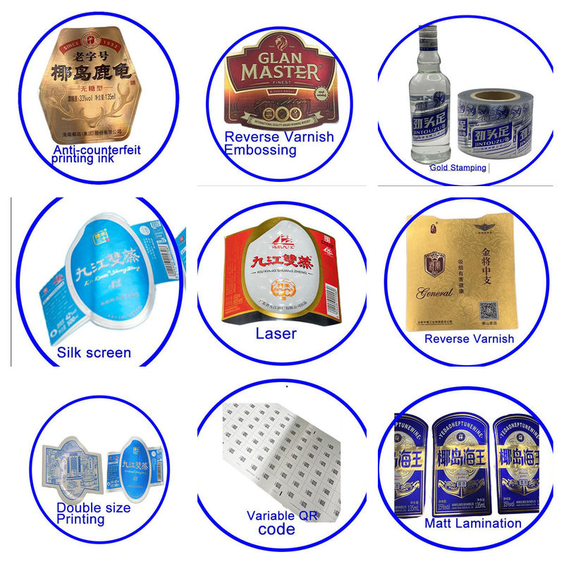 Adesivos Eco-Friendly Adesivo de etiqueta personalizado para garrafas de vidro e latas