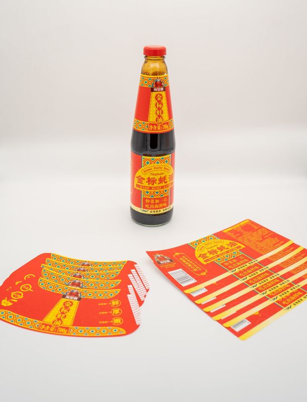 Etiqueta de cola úmida personalizada para condimento com 10-12 cores