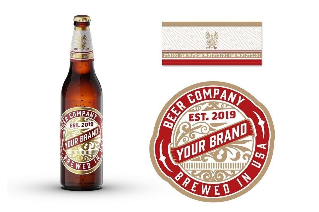 Adesivos para garrafas de cerveja Etiqueta personalizada de garrafas de cerveja para embalagens de bebidas venda direta