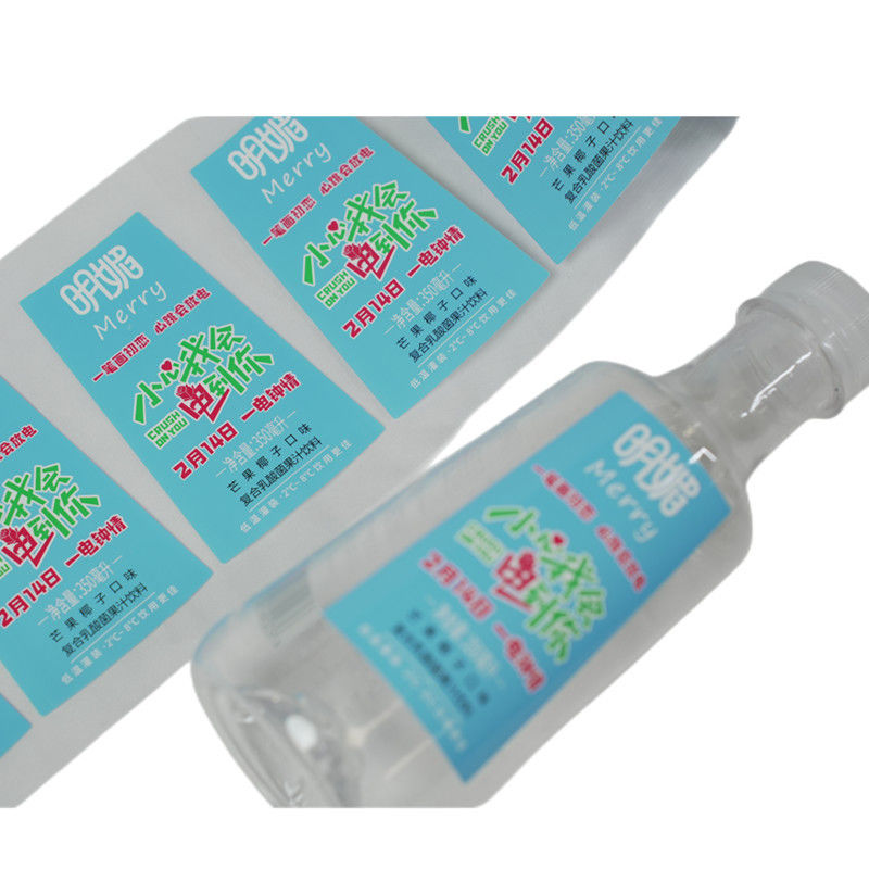 Rótulo autoaderente impermeável e durável para garrafas de aromatizantes acabamento brilhante/mate e materiais diversos