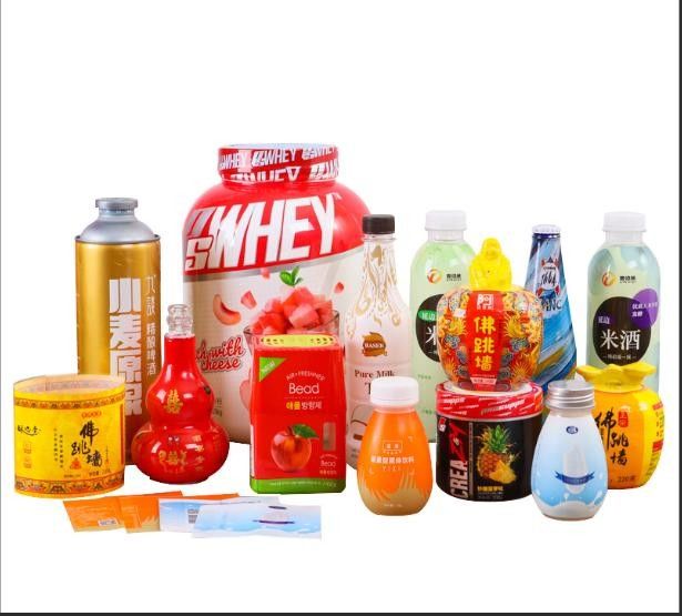 Rótulos com mangas de encolhimento impermeáveis para rótulos aromatizantes em BOPP/PE/PP/PVC/PET branco
