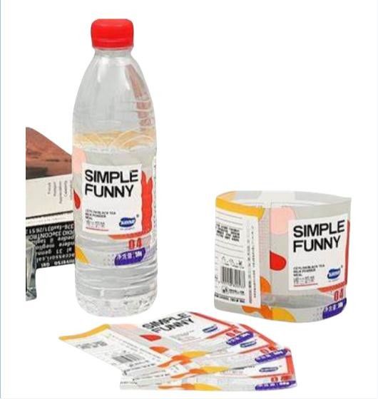 Rótulos com mangas de encolhimento impermeáveis para rótulos aromatizantes em BOPP/PE/PP/PVC/PET branco