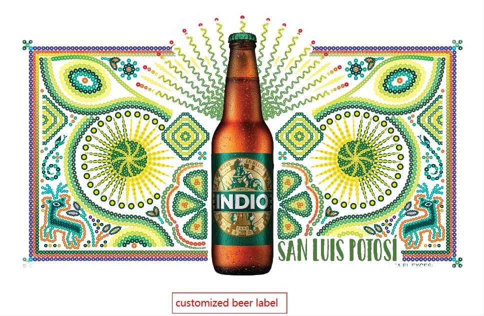 Etiqueta da garrafa de cerveja embalagem por rolos ou folhas tempo de entrega normal em 5-7 dias somos uma empresa mais profissional do que comercial
