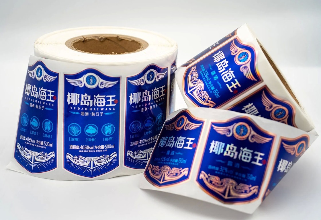 Custom Printed Waterproof Adhesive Label with 10-12 Color Printing for Beverage and Food Packaging
