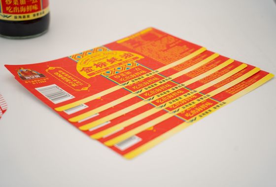 Rótulo de cola úmida personalizado para condimento com rotativa automática e impressão a cores 10-12