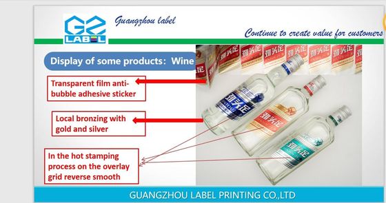 Adesivo de etiqueta personalizado para características impermeáveis duráveis à prova de lágrimas à prova de óleo à prova de calor à prova estática brilhante / fosco ou transparente / não transparente