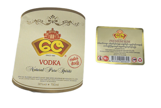 Rótulo de cola húmida impermeável e resistente ao calor para garrafas de vinho Perfeito para marca