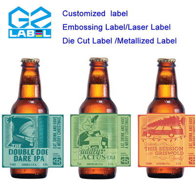 16Etiquetas personalizadas de garrafas de cerveja com remoção de cola local para aplicação fácil