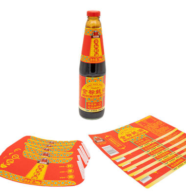Etiqueta de cola úmida personalizada para condimento com 10-12 cores